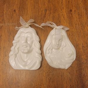 Joseph, Mary & Jesus Porcelain Nativity Wall Hangings